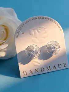 1‑Pair Hot‑Sale Handmade Silver Hollow‑Out Flower Crystal‑Encrusted Stud Earrings | Pierced‑Style Bestie Gifts for 2026 Graduation & St. John’s Day, Luxury Floral Jewelry for Women’s Summer Weddings, Dates & Daily Wear