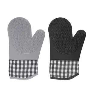 Kitchen Baking Gloves, 2 Counts High Temperature Resistant Silicone Heat Insulation Gloves, Microwave Oven Thickened Anti-Scalding Oven Gloves, Bakeware