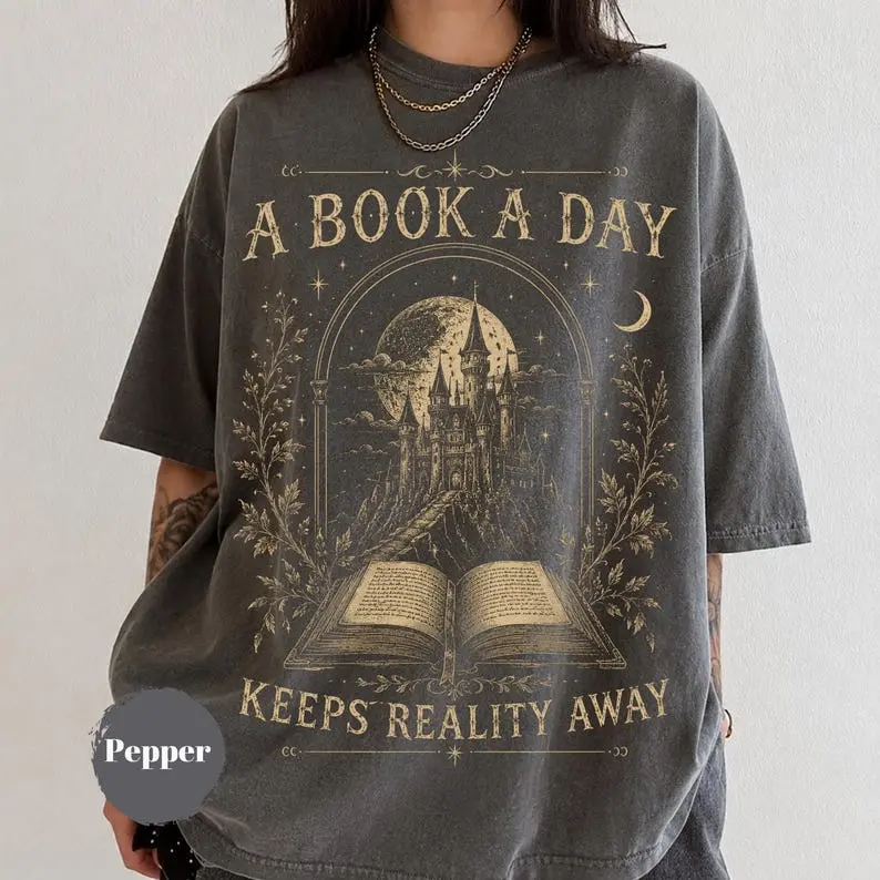 [Saleup to 75%] Comfort Colors A Book a Day Dragon Shirt, Fantasy Dragon Reader Graphic Tee, Book Lover Bookworm T-Shirt, Cozy Reading Gift