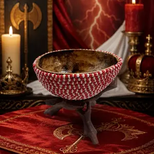 Handcrafted Jicara Forrada – Yoruba Orisha Ceremonial Bowl