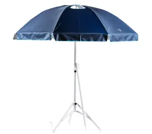 Multi-Terrain Portable Umbrella With Bag Telescoping Tripod Stand Vented Canopy Adjustable Canopy Folds to Carry Bag 74.8" Diameter 87" Height