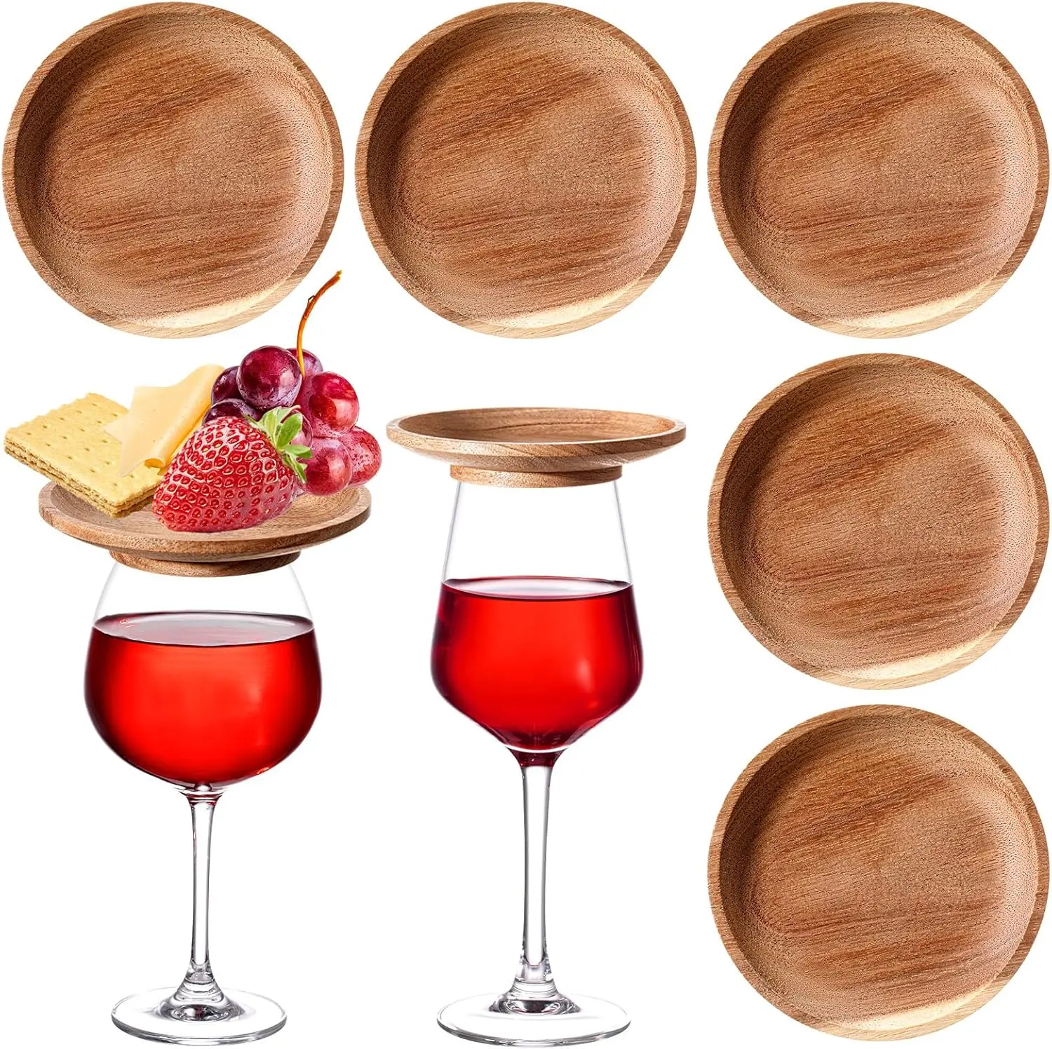 8 count 4" Acacia   Glass Charcuterie Topper  Glass Topper Charcuterie Plate Mini Charcuterie Board for Christmas Party Family Gatherings Bars Restaurants