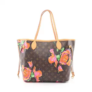 Pre-owned Louis Vuitton Canvas Tote Bags Neverfull MM Monogram Rose Tote Bag