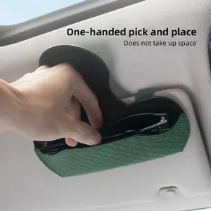 Car sun visor glasses bag leather wear-resistant sunglasses storage box For Cadillac Escalade CTS ATS XTS CT4 CT5 XT5 XT4 XT6 CT6 Lyriq SRX ELR Celestiq EXT XLR	