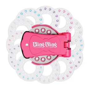 Hair Gem Stamper Kit, Glitter Hair Jewels for Girls Toys, Hair Styling Tool with 180Pcs Shining Diamonds, No Heat Required, Birthday Gifts Toys for Girls Ages 3 4 5 6 8-12 (Pink)