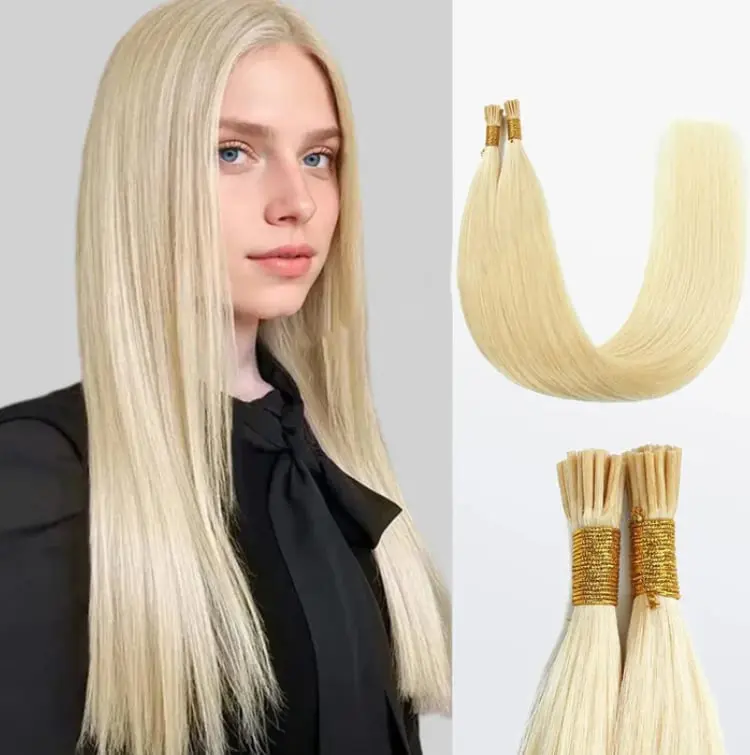 Tip Hair Extensions Natural Remy Human Hair (#613 Lightest Blonde)