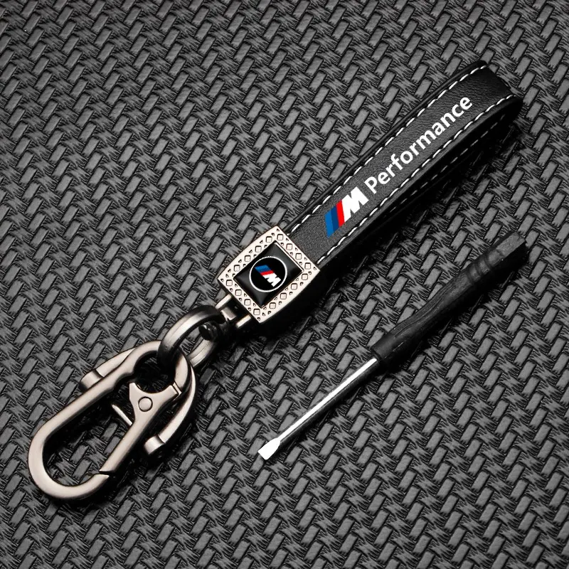 Car Embroidered Keychain Comfortable Grip Rotates 360 Degrees Anti-Loss Waist Bag Key Holder Luxurious Key Chain for Bmw Performance Models Keychain Carabiner Key Rings for Car Keys Cool Keychains