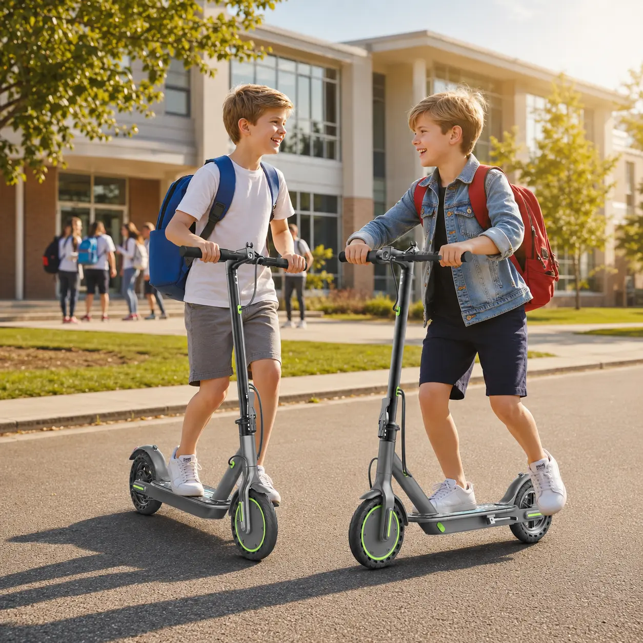 Teens Electric Scooter | 350W Motor,19MPH Top Speed,12 Mile Range,8.5" Solid Tire,Smart APP Foldable Kids Scooter