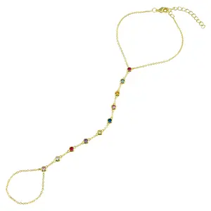 Rainbow Bezel Hand Chain