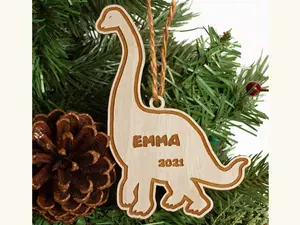 Brachiosaurus Dinosaur Christmas Ornament Personalized Name Year