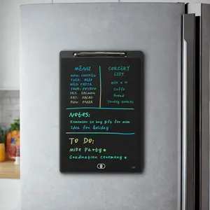 Magnetic Dry Erase Board for Fridge, 9.8"*6.7" Small LCD Writing Tablet Blackboard Grocery to Do List Magnet Pad Black White Whiteboard Adult Chore Chart Refrigerator Digital Notepad Message Center