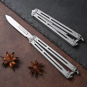 Ultra-light stainless steel EDC multi-tool knife; smooth flip; sturdy blade; suitable for everyday carry, fidgeting, and gifting.