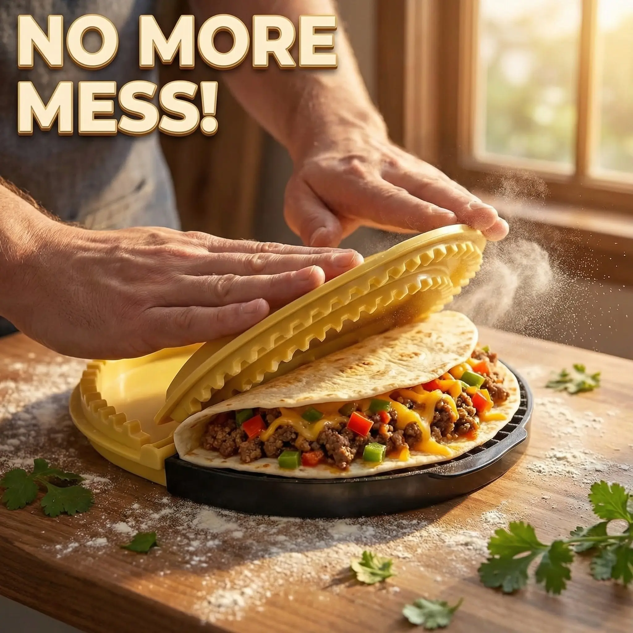 Tortilla Sealer and Crimper for 6, 8, 10 Inch Wraps | 3-in-1 Manual Press for Homemade Burritos, Quesadillas, Tacos, and Calzones Kitchen Gadget Kitchen Utensils Gadgets