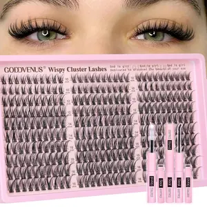 Goddvenus Lash Clusters Kit Wispy Eyelash Clusters 10-16mm C Curl 300pcs Natural DIY Extension for Daily Makeup Beginner-Friendly Lightweight Design Flawless Cosmetic