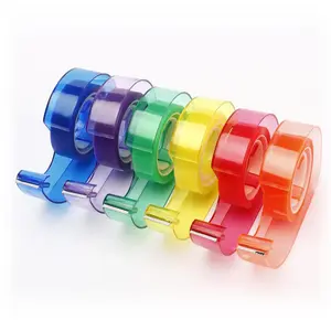 6-Piece Tape Dispenser Set with Colorful Tape, Mini Tape Dispenser, Portable Hand Tear Tape Dispenser, Ideal for Crafts and Gift Wrapping