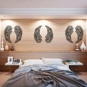 Ude UDe1 pair Angel Wings Decorative Ornaments for Bedroom Study - Metal Feather Wings for Wall Decor, Party Photography Backgrounds, Wall Hanging Decor
