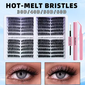 Lash Clusters Kit with Long-lasting Bond and Seal Tweezers Remover for DIY Eyelash at Home Natural Makeup Girl Gifts ，Cosmetic， lash clusters