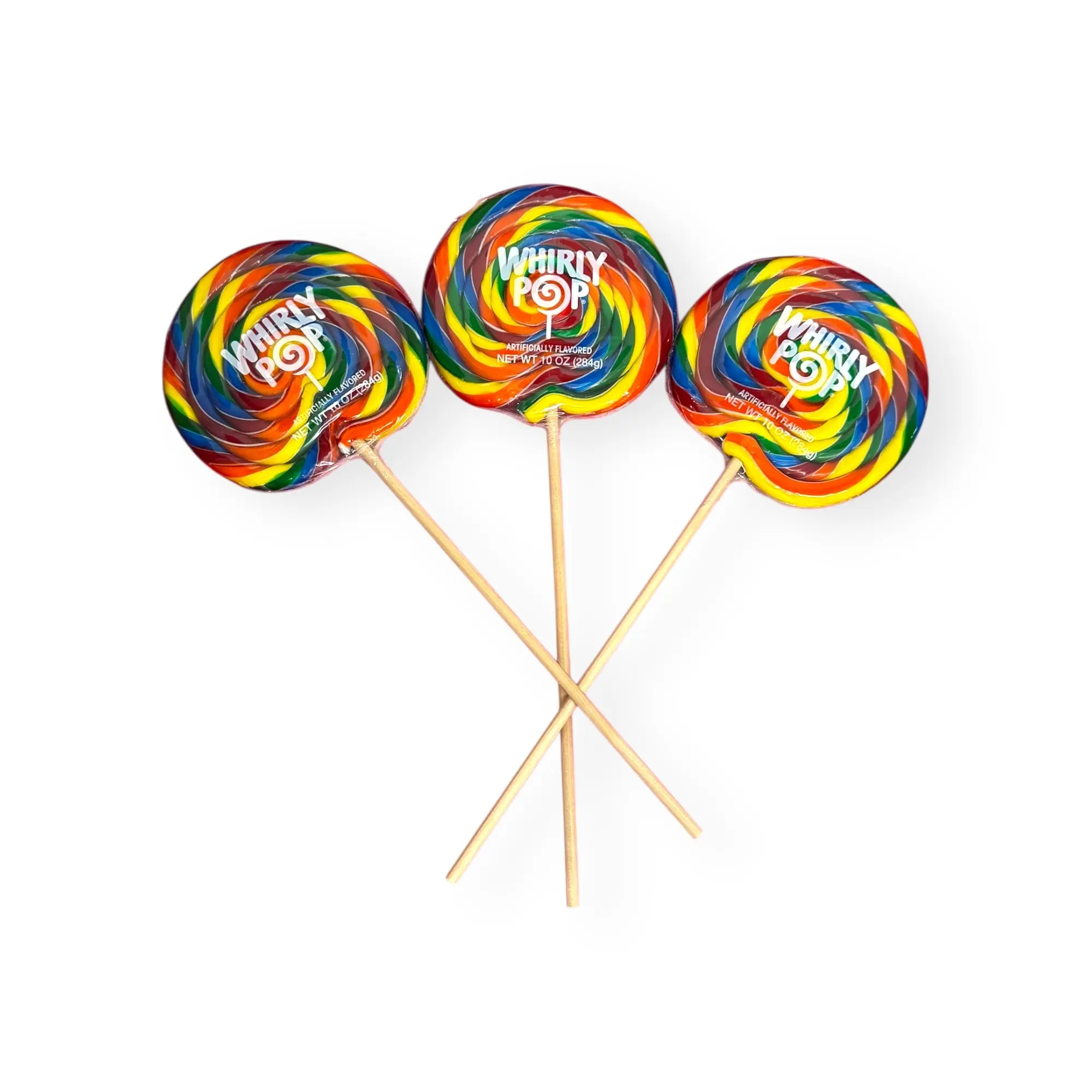 Whirly Pop Lollipop Rainbow 10 oz - Sweet Colorful Lollipop - 10 oz Swirly Lollipop Candy Bonbon Snack Artificial