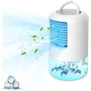 Portable Air Conditioner Fan 3 Speeds 7 Colors Light 500ML Mini Air Cooler Humidifier Quiet for Room Office Desk Home Bedroom Dorm