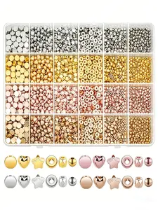 3600pcs Heart Star Spacer Beads, DIY Kit, Acrylic Material, 24 Compartment Storage Box, Jewelry Making Supplies, Beading Accessories, Beginner & Pro Use