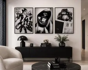 Set of 3 Leopard Print Vogue Inspired Gallery Wall Art, Glam Maximalist Posters