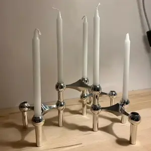 Modular Metal Candle Holders Interconnectable Geometric Candle Holders Suitable for Long, Slim Home Table Decorations and Wedding Centerpieces