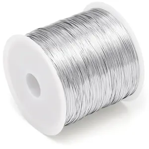 328Ft 0.4MM 26 Gauge Tarnish Resistant Beading Wire for Jewelry Making Supplies Crafting, Copper Wires for Bracelet Making DIY Artwork (Silver)