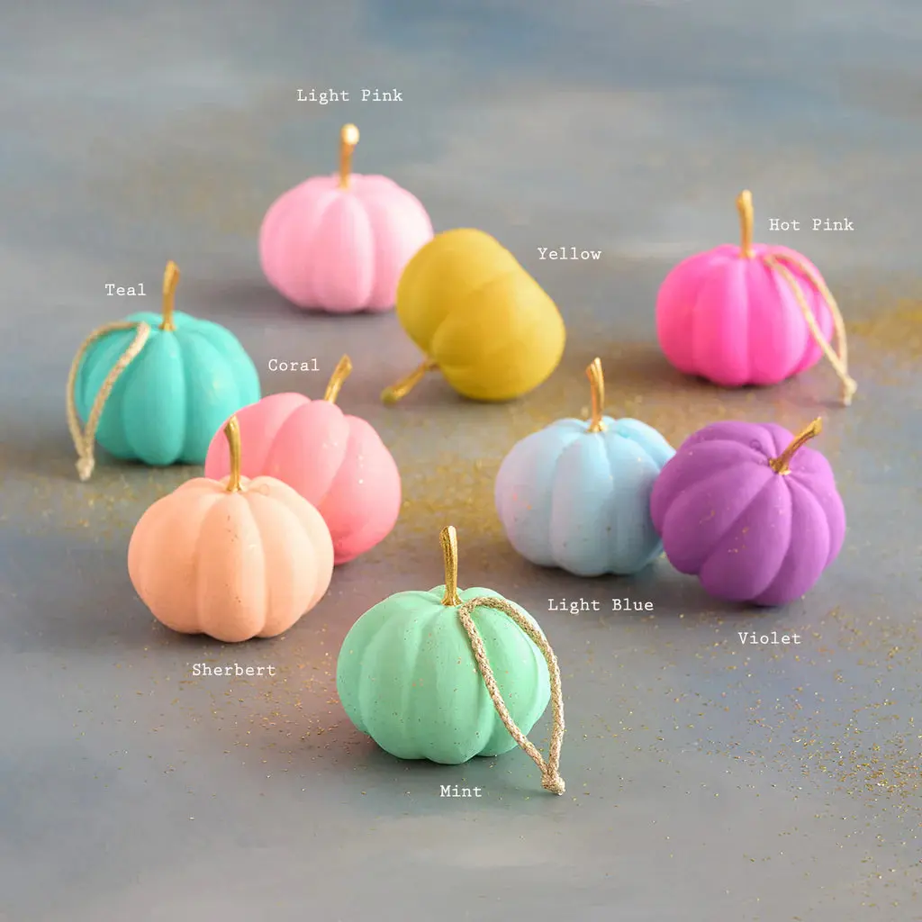 RAINBOW PUMPKIN ORN, 9 ASST, RESIN