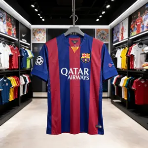 14 15/Home/Short Sleeve/10# Messi/Retro/Soccer Jersey/Fans Version/Red Blue