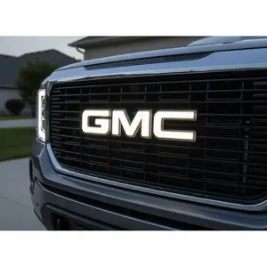 Suitable for the LED logo of 2016 - 2018 GMC Sierra Denali.The illuminated LED logo for the GMC front grille, compatible with logo size: 17 inches in length and 3.97 inches in width.Other models with this size can also purchase it.,car parts