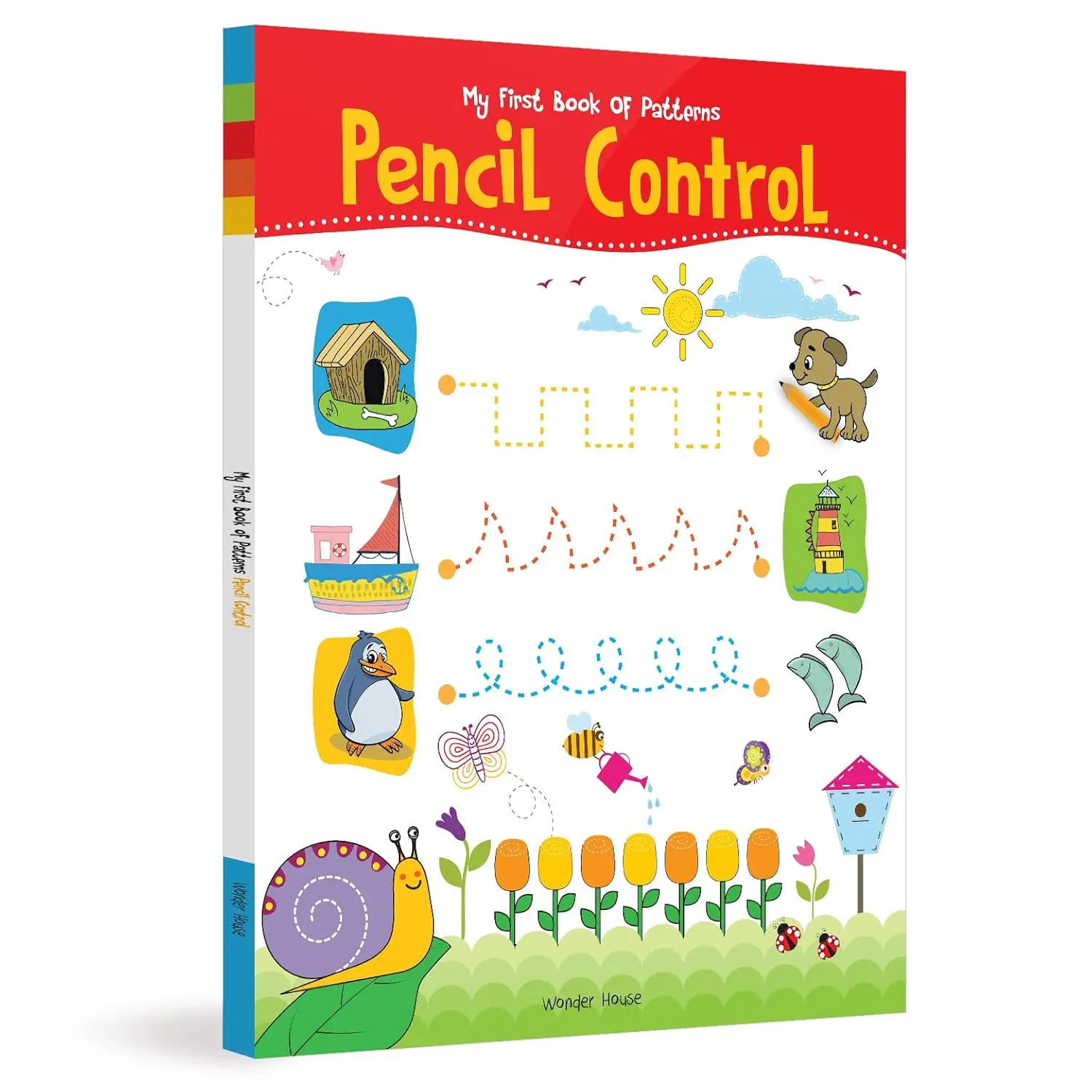 Wonder House My First Book of Patterns Pencil Control 8.5 x 11 Paperback for Early Learners with Colorful Tracing Activities and Easy Illustrations