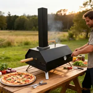 Modern Outdoor Portable BBQ Grill Pizza Oven Iron Pellet with Powder Coating for Camping and Gardening