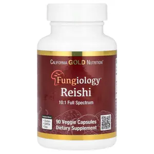 California Gold Nutrition Reishi (Ganoderma lucidum), Full Spectrum, Certified Organic, 90 Veggie Capsules (600 mg Per Veggie Capsule)