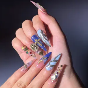 Summer Vibrant Floral Press-On Nails Short Medium Long Nails 3D Flowers Collection Easy Apply Nail Art Comfortable Fit & Long-Lasting Hold