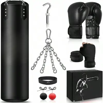 IMAYCC Boxsack Stehend Erwachsene, Mit PU Boxhandschuhe, Upgrade Verdickt 180CM Hochwertiges PVC Boxing Bag Für Teenager, Punching Bag Für Muay Thai, Taekwondo,MMA,Box Training,Sandbag Fitness
