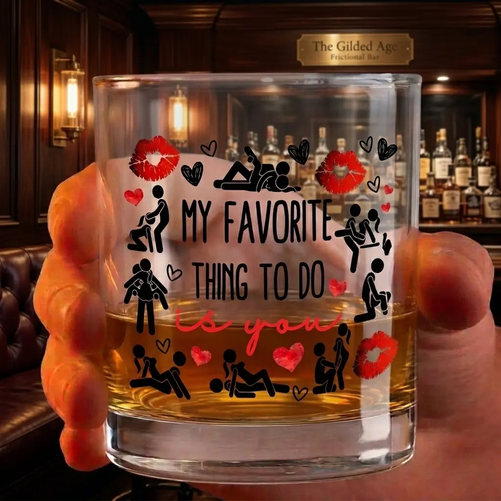 My Favorite Thing To Do Is You Personalized Glass, Friendship Whiskey Glass, State to State Engraved Bourbon Glass, Personalized Gift for Best Friend, Custom Name Rocks Glass, Friendship Gift, Birthday Gift,