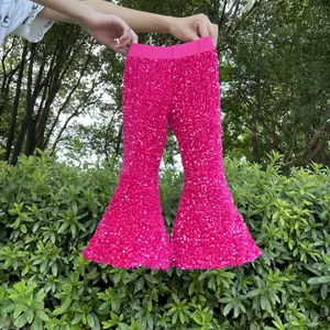 baby girl clothes hot pink girl sequin pant toddler bell bottom pant toddler valentines day clothes