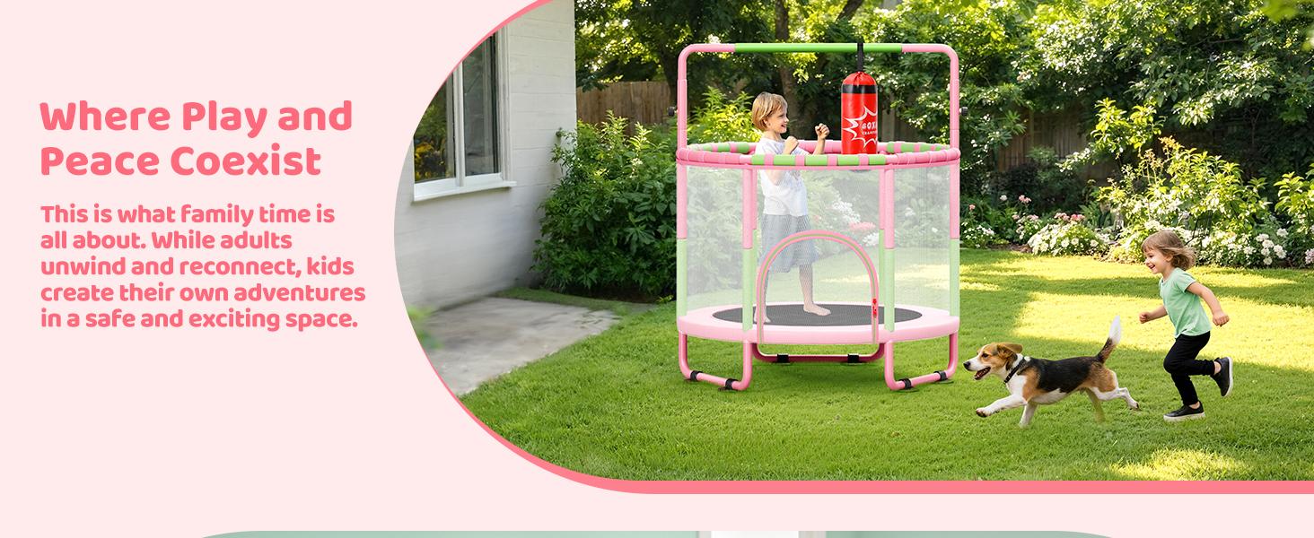 Yohood 55" Trampoline for Kids with Enclosure, 6-in-1 Toddler Trampoline Indoor Outdoor, Upgrade Full Anti-Rust Tube with Adjustable Gymnastics Bars for Boys Girls Yohood 55" Trampoline for Kids with Enclosure, 6-in-1 Toddler Trampoline Indoor Outdoor, Upgrade Full Anti-Rust Tube with Adjustable Gymnastics Bars for Boys Girls