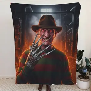 Freddy Horror Blanket, Scary Dream Killer Throw Blanket, Halloween Nightmare Blanket, Creepy Horror Movie Fan Gift0, Spooky Bed & Couch Decor,halloween Decor Blanket Sale Christmas Decor Christmas Gifts Birthday Decorations