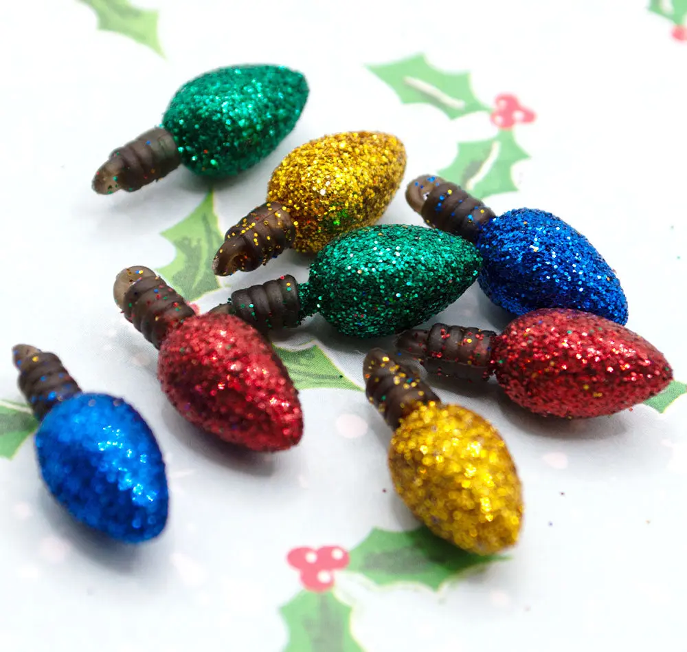 Tis the Season Glitter Christmas Holiday Light Charm Embellishments