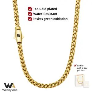14K Gold Plated 6mm Cuban Link Necklace, 16-30" Unisex Chain for Men & Women, Waterproof Hypoallergenic Jewelry, Ideal Gift for Friends