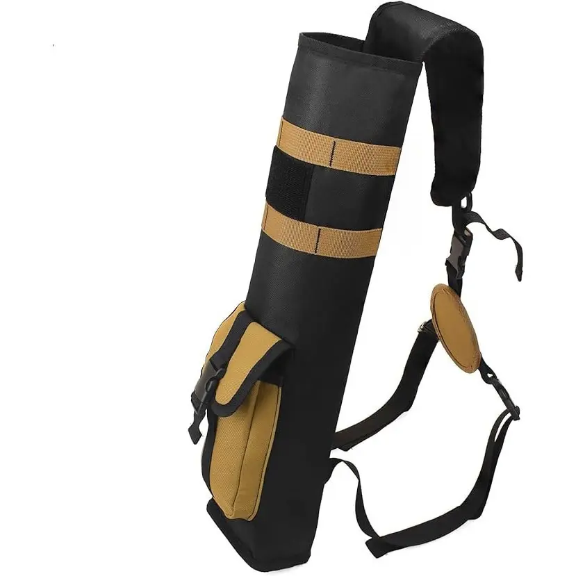 Tactical Oxford Fabric Arrow Case - 50cm Portable Archery Quiver with 3-Point Secure Straps for Arrow Storage & Equipment Transport