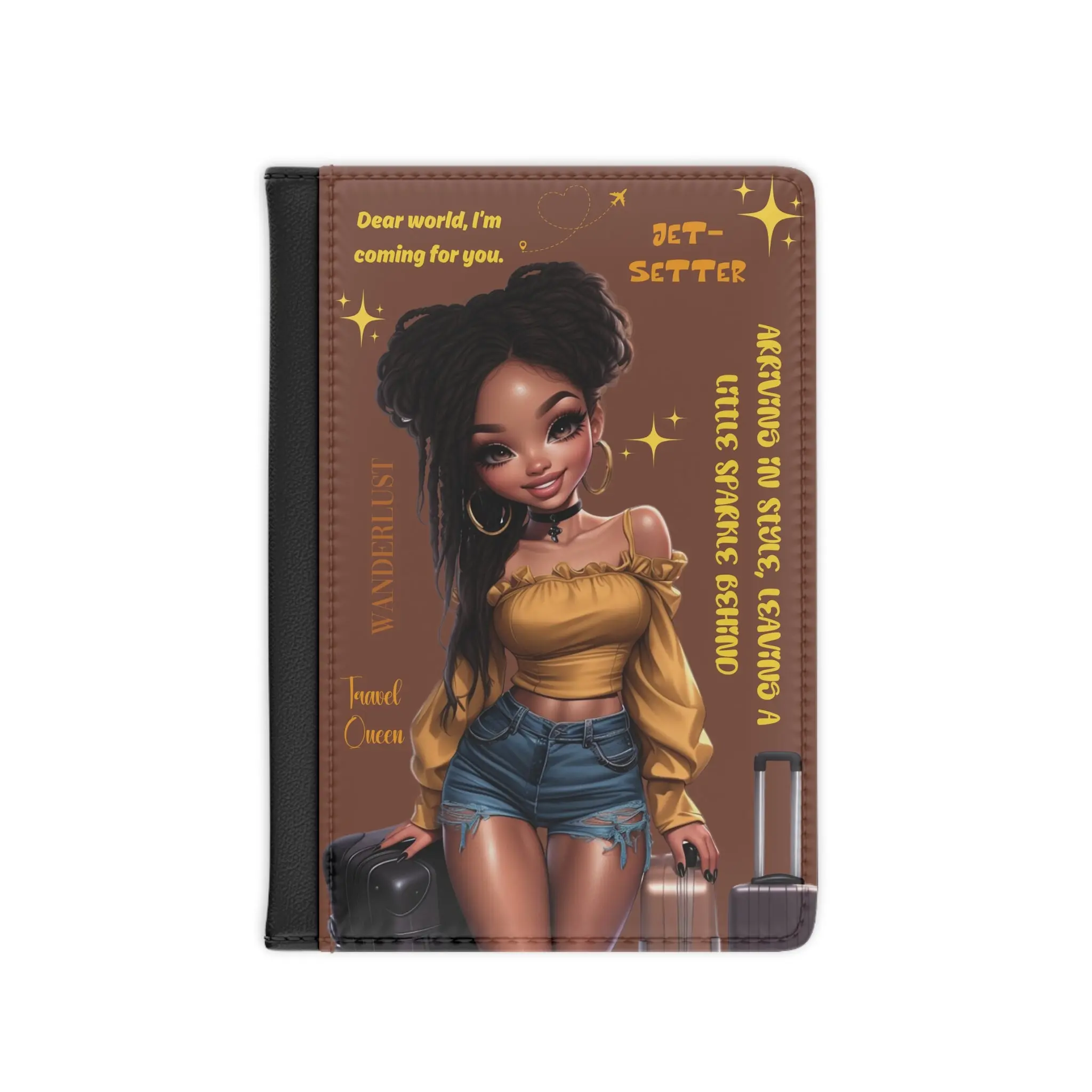 It Girl Passport Cover - Travel Accessory with RFID Blocking Technology & Inner Pockets for Cards & Cash - Stylish PU Faux Leather Design - 3.9x5.8 Inches
