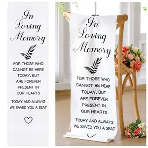 Memorial Wedding Chair Sign, Letter Pattern Memorial Sign, Save A Seat for Someone in Heaven Linen Reserved Decorations, Indoor Home Decoration