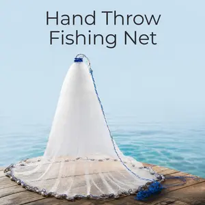 8/10/12/14/16ft Saltwater Fishing Bait Trap Net Easy Throw Sink Cast Mesh Net Foldable Durable Hand Cast Net for Freshwater Saltwater Lake River Pond Fish Catching