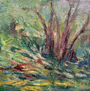 Spring 2.2025: Original Abstract Artwork, Oil Painting on Canvas, 20x20 Inches, Mini Series, Compact Impactful Art for Wall Display or Nature Collection in your room.