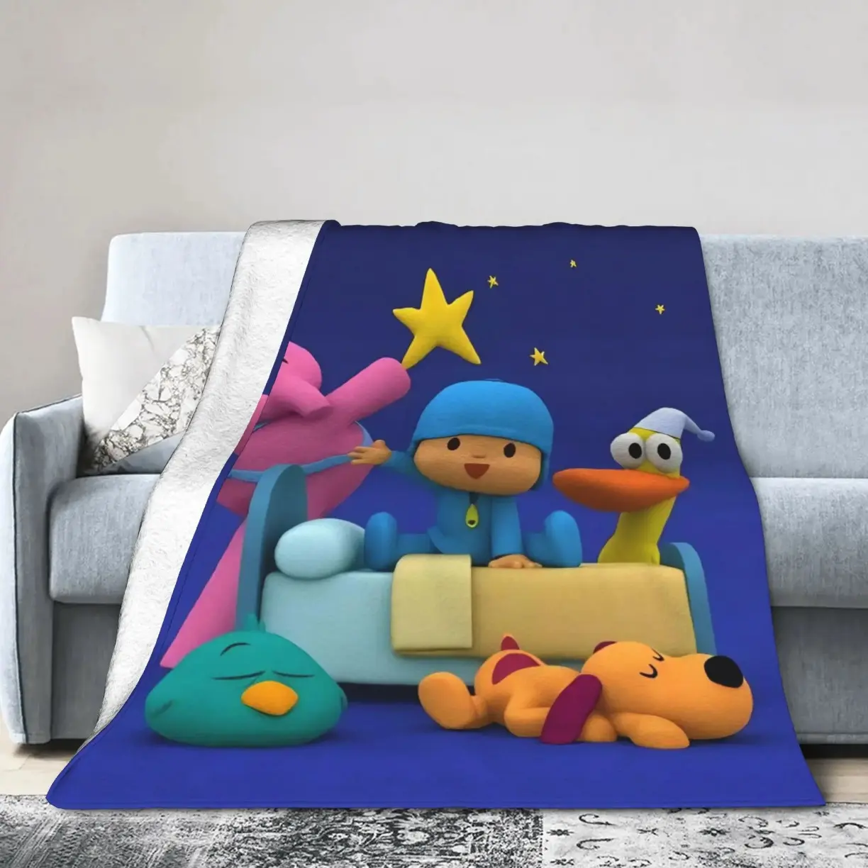 P-POCOYO Elly  Plush Blanket Child  Flannel Throw Blanket For Couch Chair Sofa Bed Warm Soft Bed sheet Quality Bedspread