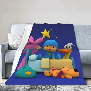P-POCOYO Elly  Plush Blanket Child  Flannel Throw Blanket For Couch Chair Sofa Bed Warm Soft Bed sheet Quality Bedspread