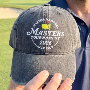 Masters Golf 2026 Embroidered Denim Hat, Augusta Inspired Tournament Cap, Classic Golf Club Baseball Hat, Vintage Sports Fan Gift for Men Women