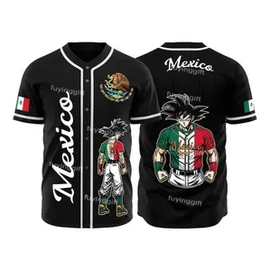 Full Print Mexico Baseball Jersey Jersey, Print Baseball Jersey, Sport Jersey for Men and Women, Baseball Jersey Style